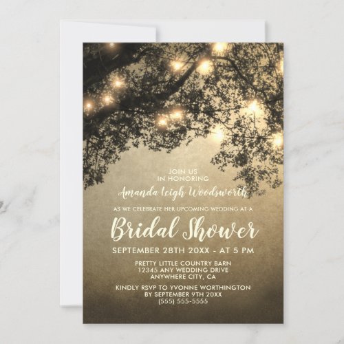 Rustic Vintage Tree Bridal Shower Invitations