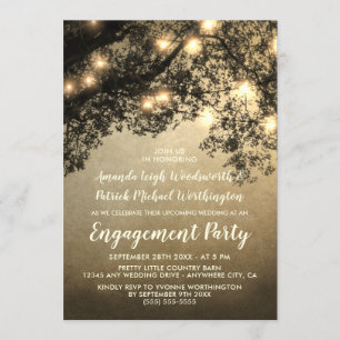 Rustic Vintage Tree Engagement Party Invitations
