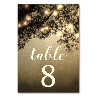 Rustic Vintage Tree Wedding Table Number Cards