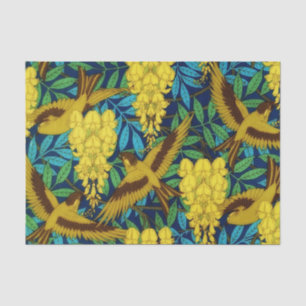 Rustic Vintage Tropical Wild Floral Greenery Birds Tissue Paper