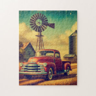 rustic/vintage truck on the farm jigsaw puzzle