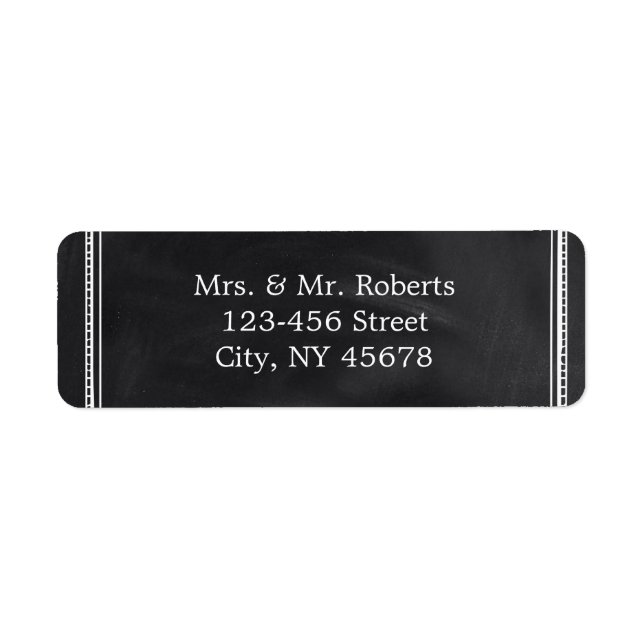 rustic  vintage Typography Chalkboard wedding Label (Front)