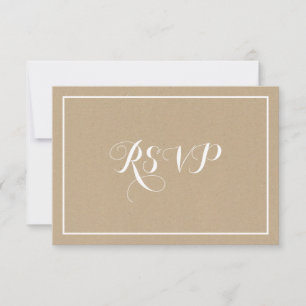 Rustic Vintage Typography Script RSVP Card