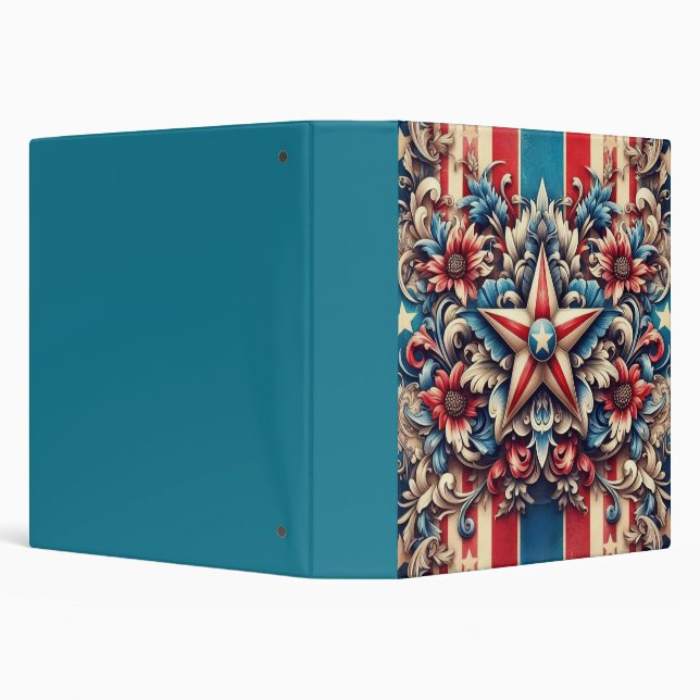 rustic/vintage USA/patriotic 3 Ring Binder (Background)