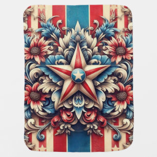 rustic/vintage USA/patriotic Baby Blanket
