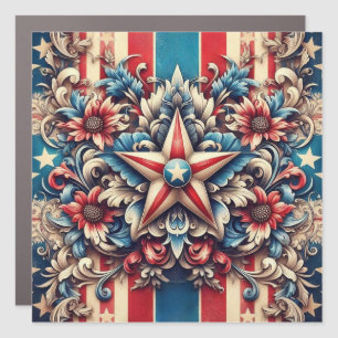 rustic/vintage USA/patriotic Car Magnet