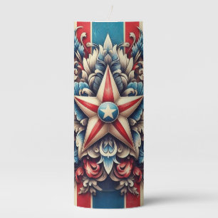 rustic/vintage USA/patriotic Pillar Candle