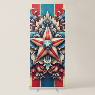 rustic/vintage USA/patriotic Retractable Banner