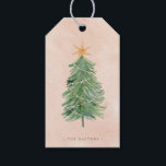 Rustic Vintage Watercolor Christmas Holiday | Gift Tags<br><div class="desc">Add your personal flair to those Christmas gifts with our rustic,  fun and colorful holiday gift tags,  featuring a watercolor Christmas tree on a stained watercolor background with an area to add your own family name personalization.</div>