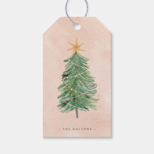 Rustic Vintage Watercolor Christmas Holiday  Gift Tags