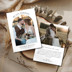 Rustic Vintage We Got Married Budget Wedding Photo Announcement