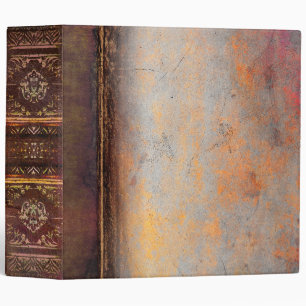 Rustic Vintage Weathered Faux Leather Antique 3 Ring Binder