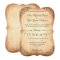 Rustic vintage wedding invitation