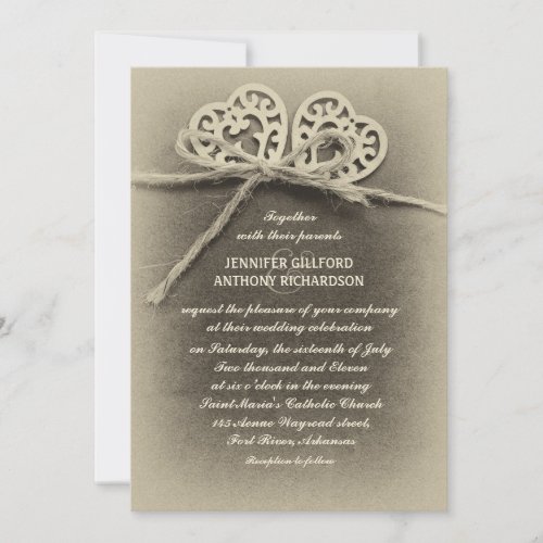 rustic vintage wedding invitation