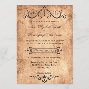 Rustic Vintage Wedding Invitation by rusticwedding at Zazzle