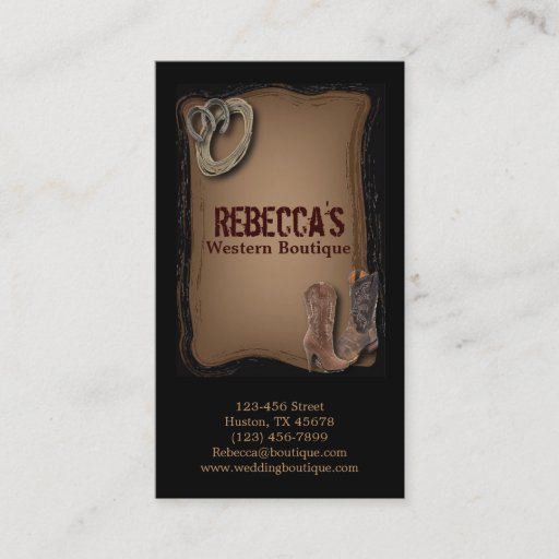 Customizable Country Cowboy Boots Western vintage Business Card