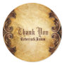 rustic vintage western country wedding thank you classic round sticker