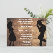 Rustic Vintage Western Couple Theme Reception    Invitation (Standing Front)