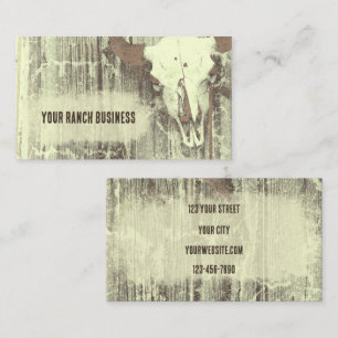 Rustic Vintage Western Old Style Bull Skull Business Card