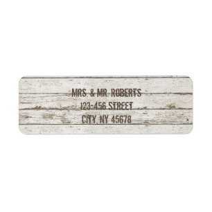 rustic  vintage white barn wood barn wedding label