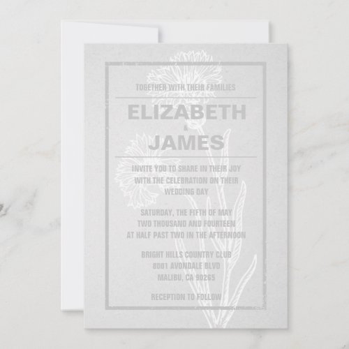 Rustic Vintage White Wedding Invitations