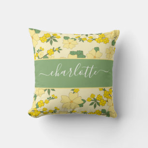 Rustic Vintage Wildflowers Floral Throw Pillow