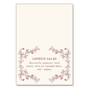 Rustic Vintage Wine Wedding Food Label Card