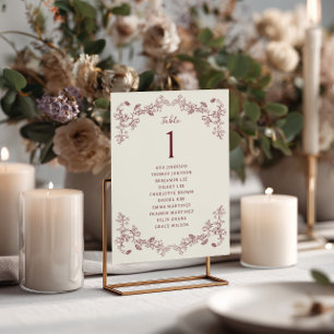 Rustic Vintage Wine Wedding Seating Chart Card