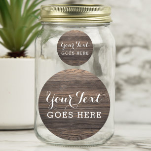 Rustic Vintage Wood Elegant Country Farm Boutique Classic Round Sticker