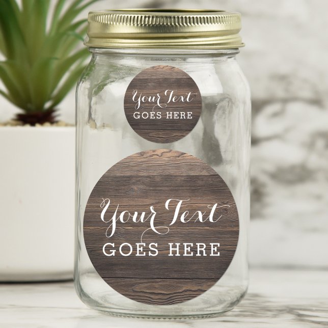 Rustic Vintage Wood Elegant Country Farm Boutique Classic Round Sticker (Creator Uploaded)