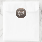 Rustic Vintage Wood Elegant Country Farm Thank You Classic Round Sticker (Bag)