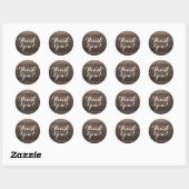 Rustic Vintage Wood Elegant Country Farm Thank You Classic Round Sticker (Sheet)