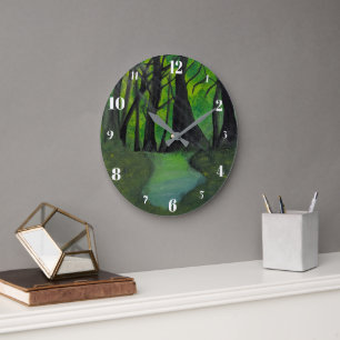 Rustic Vintage Wood Grain Farmhouse Wall Clock