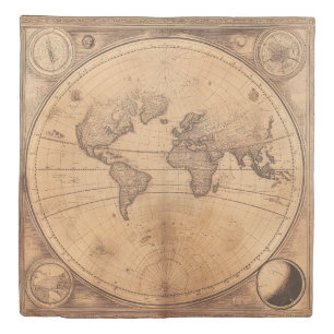 Rustic Vintage World Map Globe (2) Duvet Cover