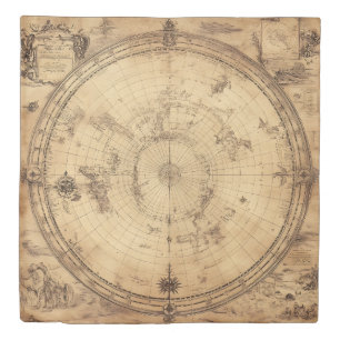 Rustic Vintage World Map Globe (3) Duvet Cover
