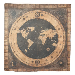 Rustic Vintage World Map Globe (4) Duvet Cover