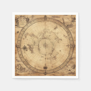 Rustic Vintage World Map Globe (4) Napkins