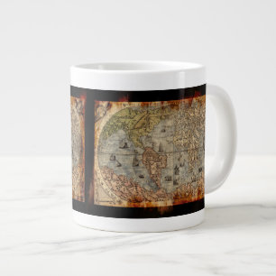 Rustic Vintage World Map Jumbo Soup Mug