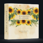 Rustic Vintage Yellow Sunflowers Wedding Planner 3 Ring Binder<br><div class="desc">Rustic,  vintage yellow sunflowers and greenery country-style wedding planner album personalized with the names of the bride and groom and their wedding date.  Perfect for gathering all of your plans and dreams together in one place.</div>