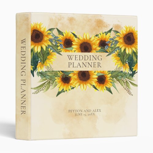 Rustic Vintage Yellow Sunflowers Wedding Planner