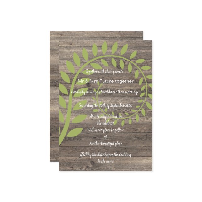 RUSTIC VINTGE BOTANICAL WEDDING INVITATION (Front/Back In Situ)