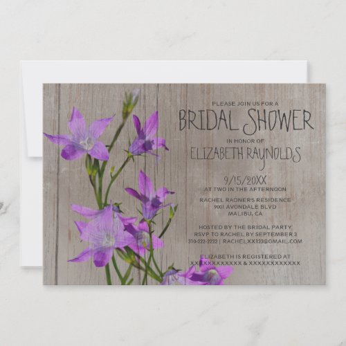 Rustic Violet Bridal Shower Invitations