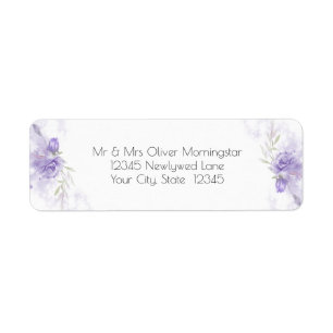 Rustic Violet Purple Rose Floral Label