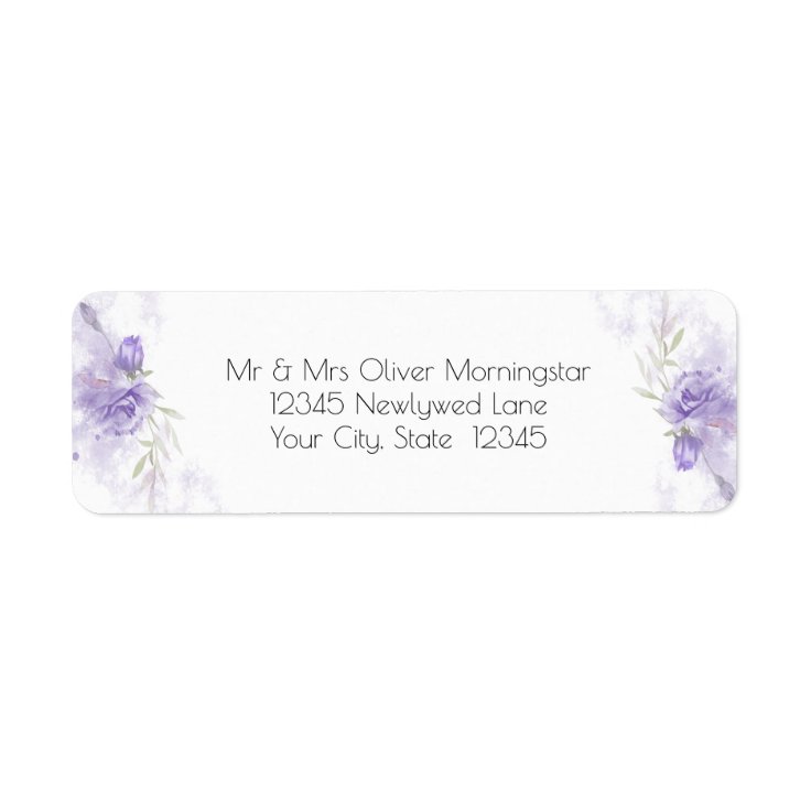 Rustic Violet Purple Rose Floral Label | Zazzle