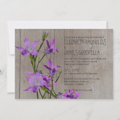 Rustic Violet Wedding Invitations