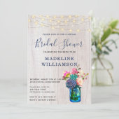 Rustic Virtual Bridal Shower Mason Jar Succulents Invitation (Standing Front)