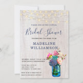 Rustic Virtual Bridal Shower Mason Jar Succulents Invitation (Front)