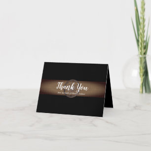 Rustic Wagon Wheel Black Bereavement Thank You Card
