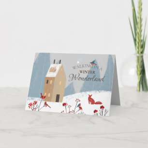 Rustic Walking In A Winter Wonderland Card