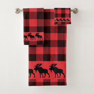 Buffalo Plaid Towel Checkerboard Face Towels for Bathroom Retro